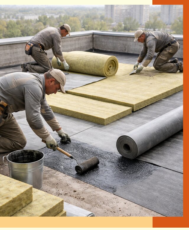 Утепление плоской крыши в Белгороде от 7479 руб./м2 под ключ | ТепломастерБлг