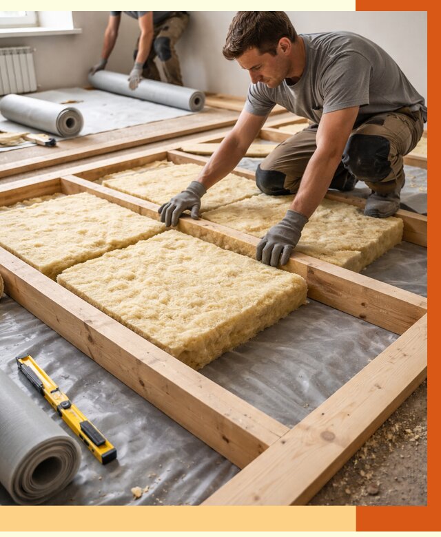 Утепление деревянного пола в Белгороде от 1558 руб./м2 под ключ | ТепломастерБлг